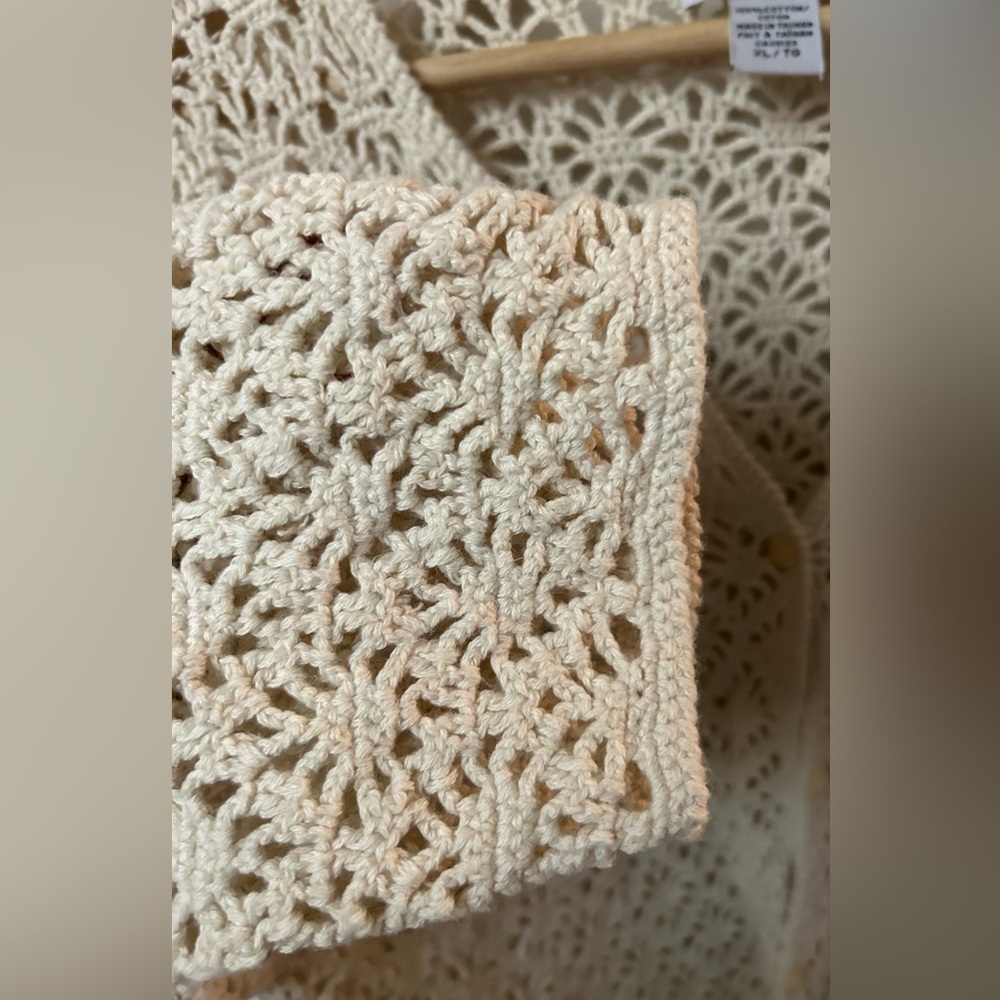 Vintage Northern Reflections Cream Open-Knit Cardigan - Picture 6 of 15